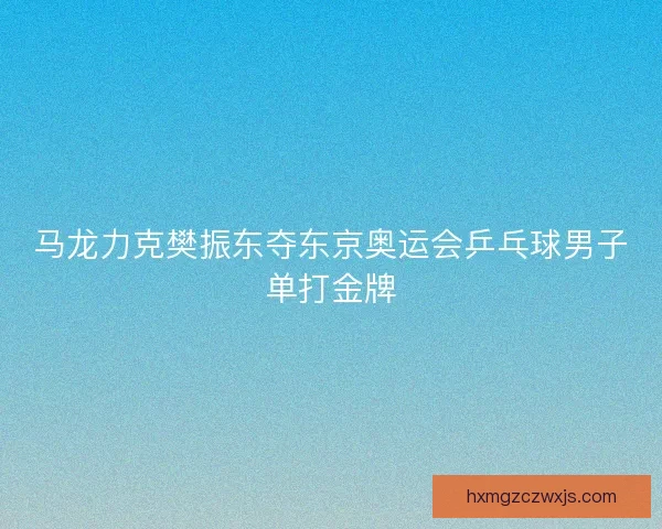 马龙力克樊振东夺东京奥运会乒乓球男子单打金牌